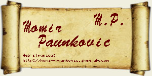 Momir Paunković vizit kartica